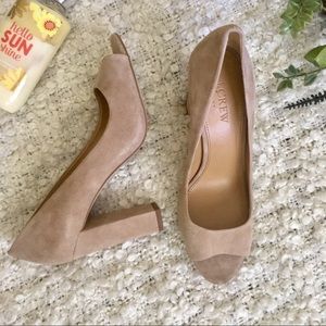 NWT J. CREW peep-toe pumps—nude, size 7.5